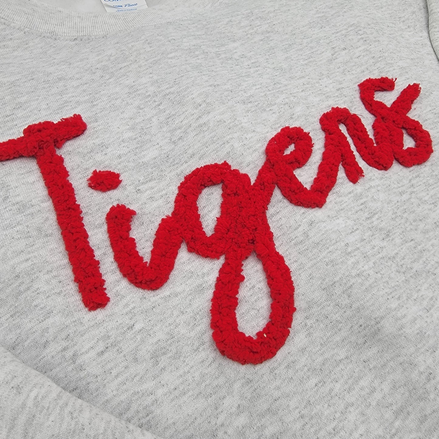 Custom Faux Chenille Yarn Sweatshirt, Yarn Crewneck, Spirit Wear Sweatshirt