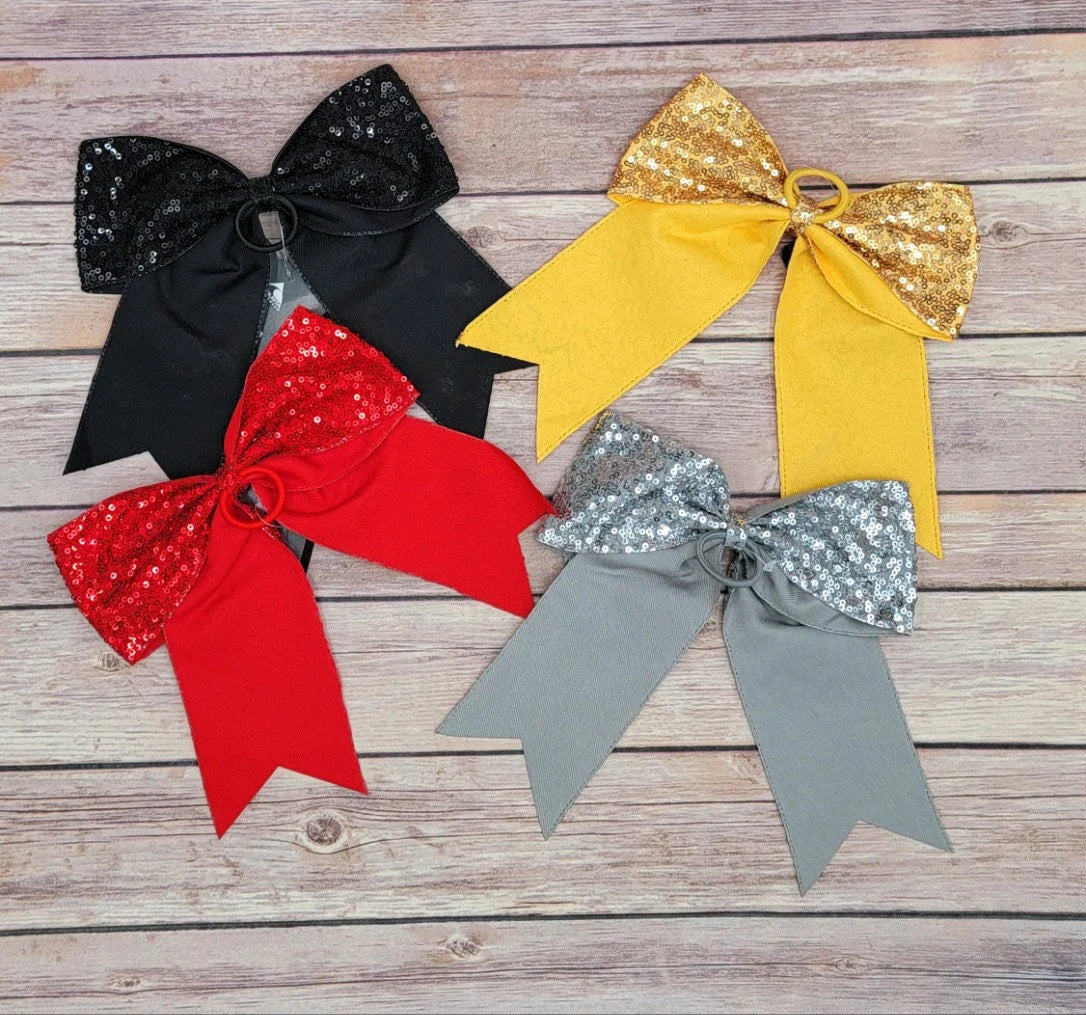 Sequin Glitter Bow, Cheer Bow, Sparkle Bow, Spirit Bow, Homecoming Hair Bow, Glitter Hair Bow, Dance Bow