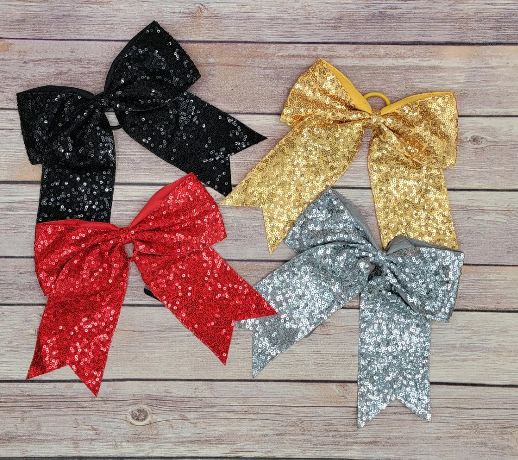 Sequin Glitter Bow, Cheer Bow, Sparkle Bow, Spirit Bow, Homecoming Hair Bow, Glitter Hair Bow, Dance Bow