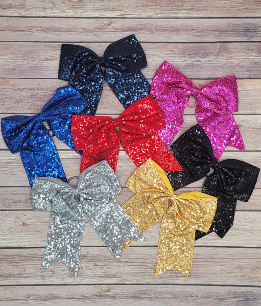 Sequin Glitter Bow, Cheer Bow, Sparkle Bow, Spirit Bow, Homecoming Hair Bow, Glitter Hair Bow, Dance Bow